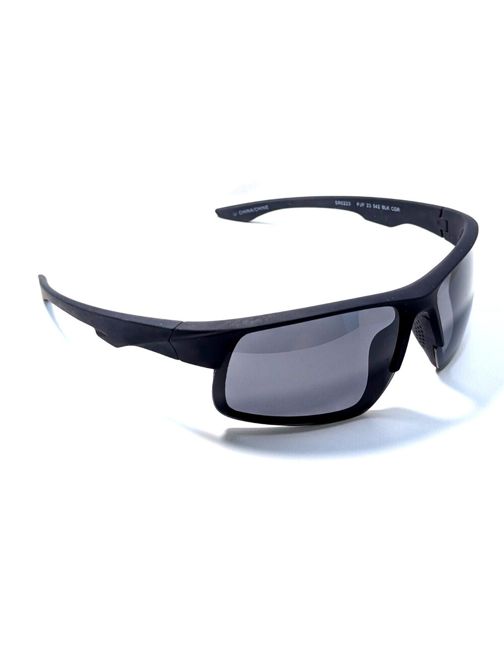 Panama Jack SR0223 Gray Polarized Lens Black Wraparound Men's Sports Sunglasses